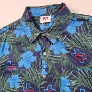 Corpus Christi Hooks Men Hawaiian Camp Shirt XL Tropical Floral Cotton Button Up